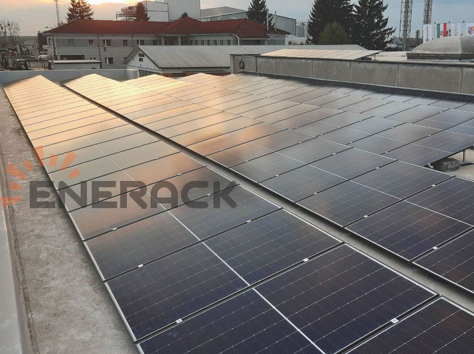 20KW Flat concrete roof tripod system in Hungary