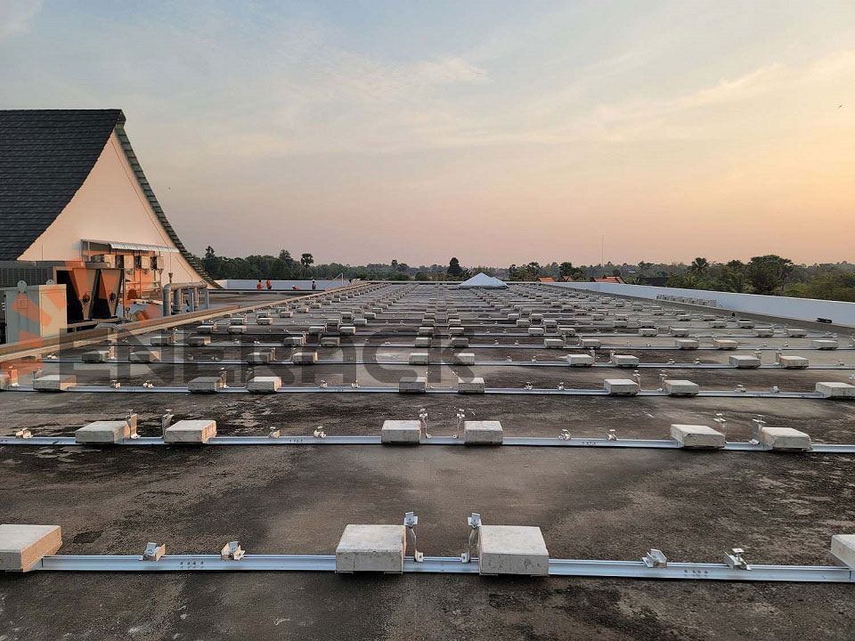 300KW East & West ballasted-PRO system in Cambodia