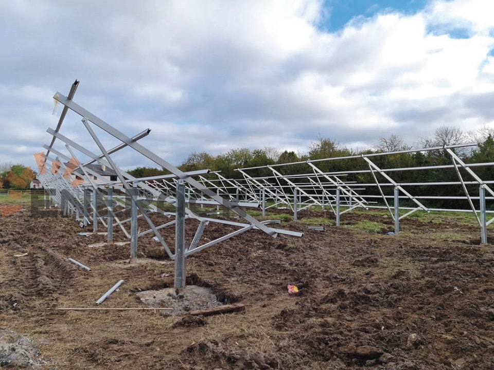 100KW U pile ground mounting system in Ireland