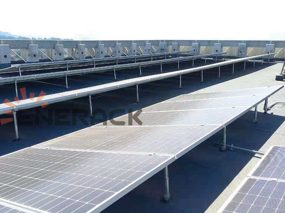 35KW Flat concrete roof adjustable tilt system in Guatemala
