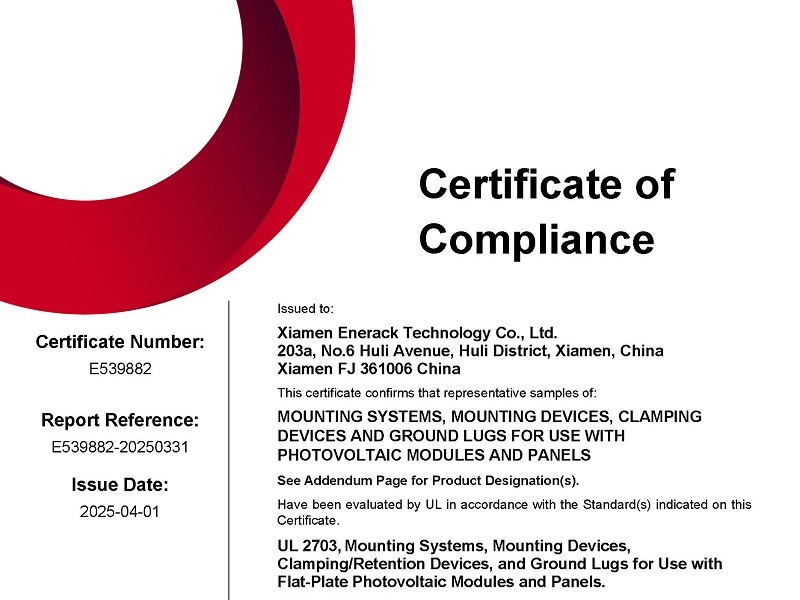 Carport and asphalt shingle roof mounting systems pass UL 2703 certificate