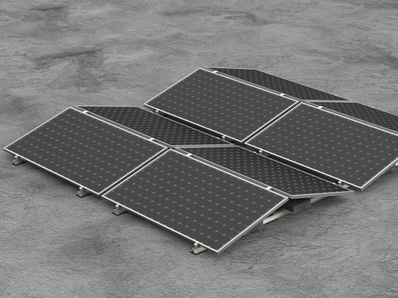 Enerack Ballasted-ULT east-west integrated rear leg installation