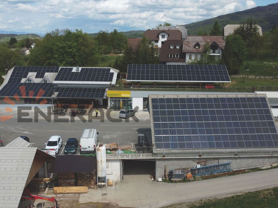 120KW T20 tile roof hook system & D10 tin roof system in Slovenia