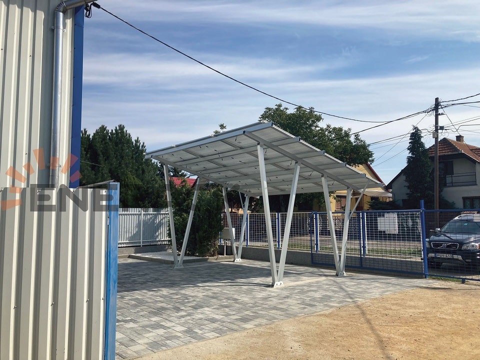 6.5KW Waterproof carport solar mounting system in Hungary
